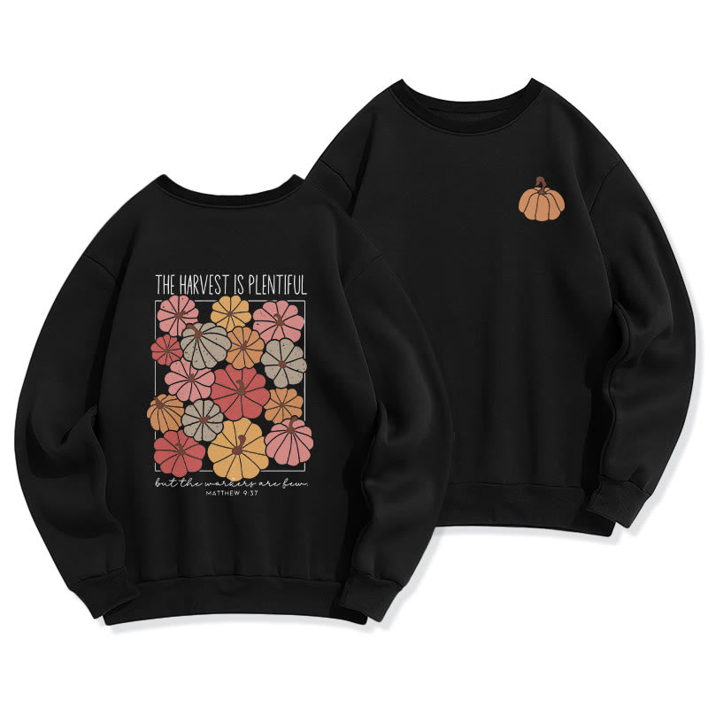 Christianartworkshop Harvest Grace in Every Pumpkin Fleece-gefüttertes Polyester-Sweatshirt - Schwarz - 2XL - image 6