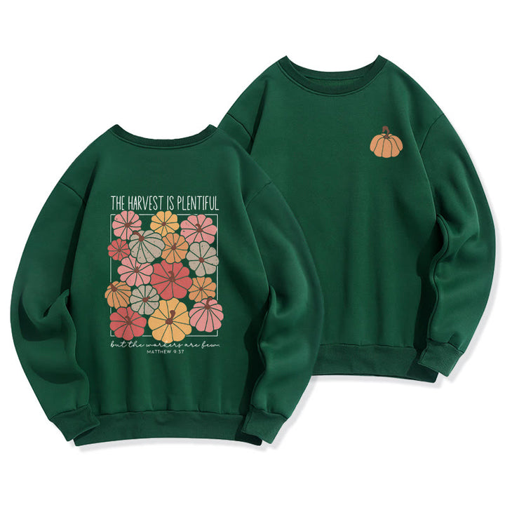 Christianartworkshop Harvest Grace in Every Pumpkin Fleece-gefüttertes Polyester-Sweatshirt - Grün - 2XL - image 5