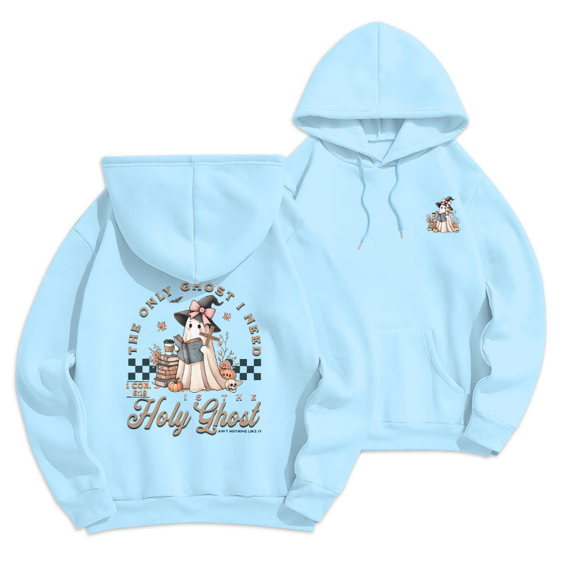 Christianartworkshop Holy Ghost Witchy Chic Fleece-gefütterter Polyester-Kapuzenpullover - Blau - 2XL - image 1