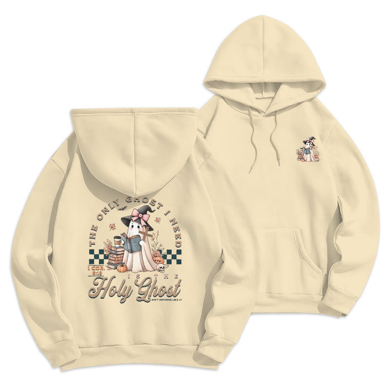 Christianartworkshop Holy Ghost Witchy Chic Fleece-gefütterter Polyester-Kapuzenpullover - Beige - 2XL - image 4