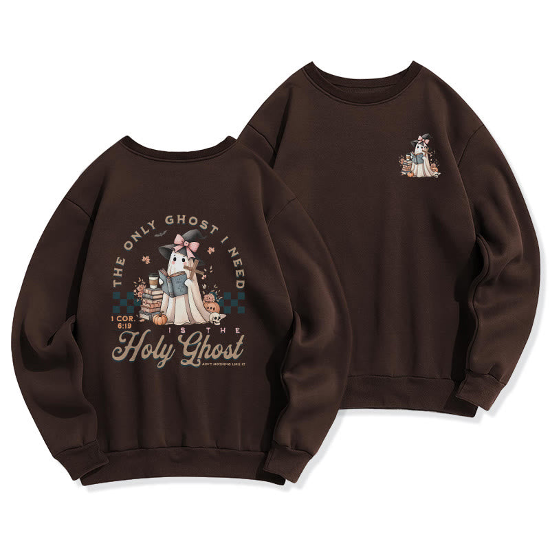 Christianartworkshop Holy Ghost Witchy Chic Fleece-gefüttertes Polyester-Sweatshirt - Braun - 2XL - image 6