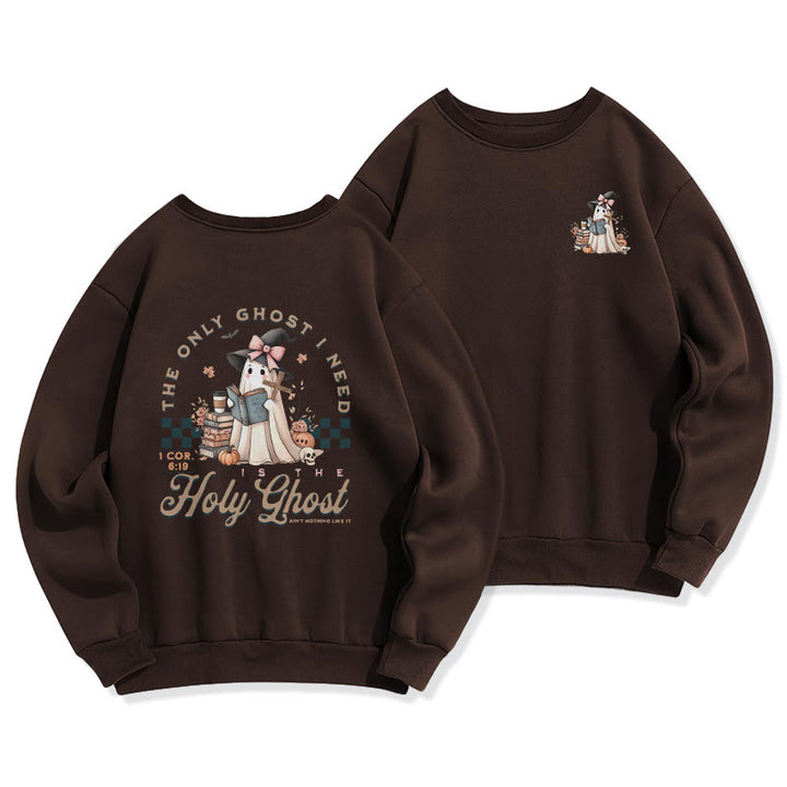 Christianartworkshop Holy Ghost Witchy Chic Fleece-gefüttertes Polyester-Sweatshirt - Braun - 2XL - image 6