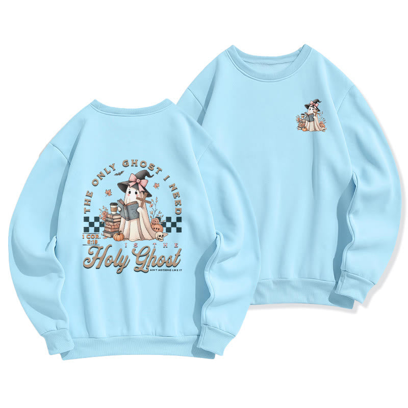 Christianartworkshop Holy Ghost Witchy Chic Fleece-gefüttertes Polyester-Sweatshirt - Blau - 2XL - image 0