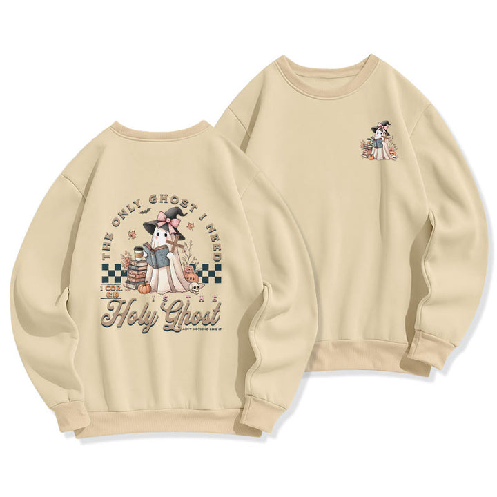 Christianartworkshop Holy Ghost Witchy Chic Fleece-gefüttertes Polyester-Sweatshirt - Beige - 2XL - image 4