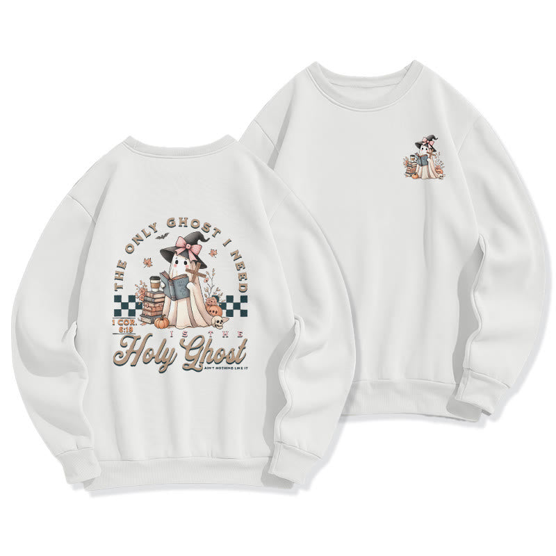 Christianartworkshop Holy Ghost Witchy Chic Fleece-gefüttertes Polyester-Sweatshirt - Weiß - 2XL - image 3