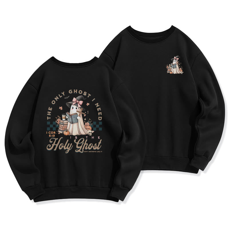 Christianartworkshop Holy Ghost Witchy Chic Fleece-gefüttertes Polyester-Sweatshirt - Schwarz - 2XL - image 5