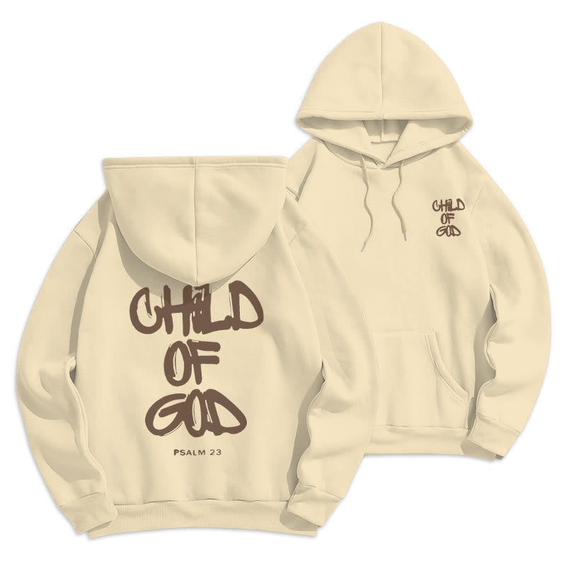 Christianartworkshop Faith Graffiti Child of God Fleece-gefütterter Polyester-Kapuzenpullover - Beige - 2XL - image 3