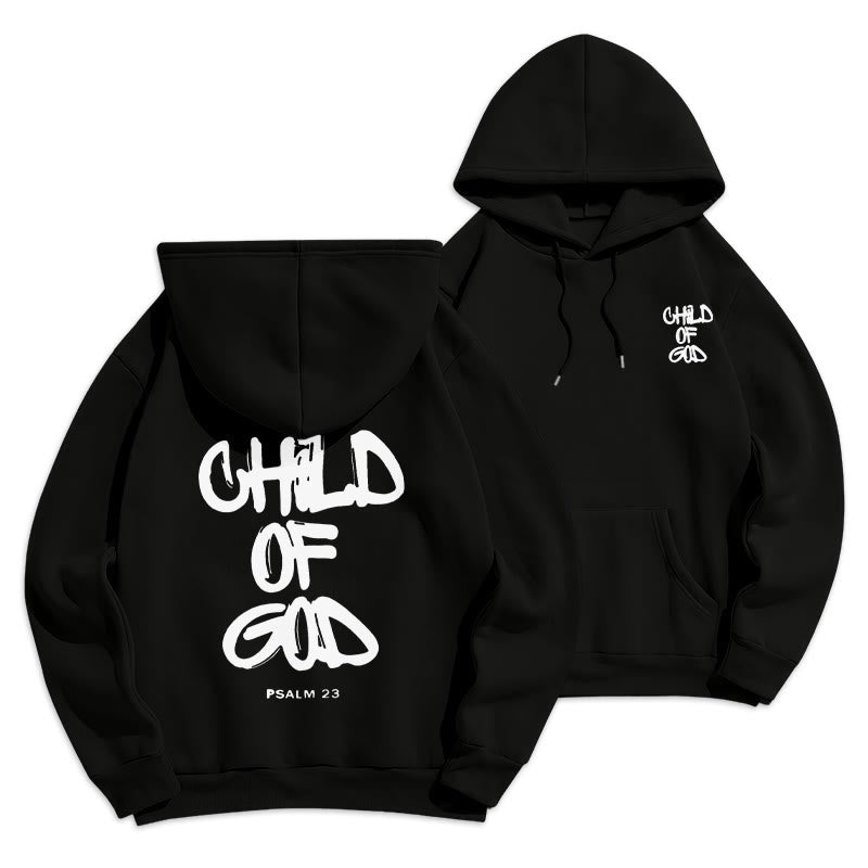 Christianartworkshop Faith Graffiti Child of God Fleece-gefütterter Polyester-Kapuzenpullover - Schwarz - 2XL - image 9