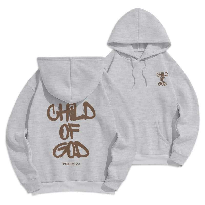 Christianartworkshop Faith Graffiti Child of God Fleece-gefütterter Polyester-Kapuzenpullover - Grau - 2XL - image 4