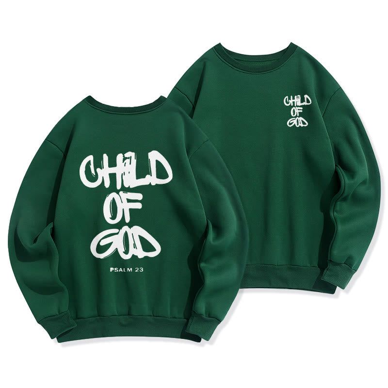Christianartworkshop Faith Graffiti Child of God Fleece-gefüttertes Polyester-Sweatshirt - Grün - 2XL - image 5