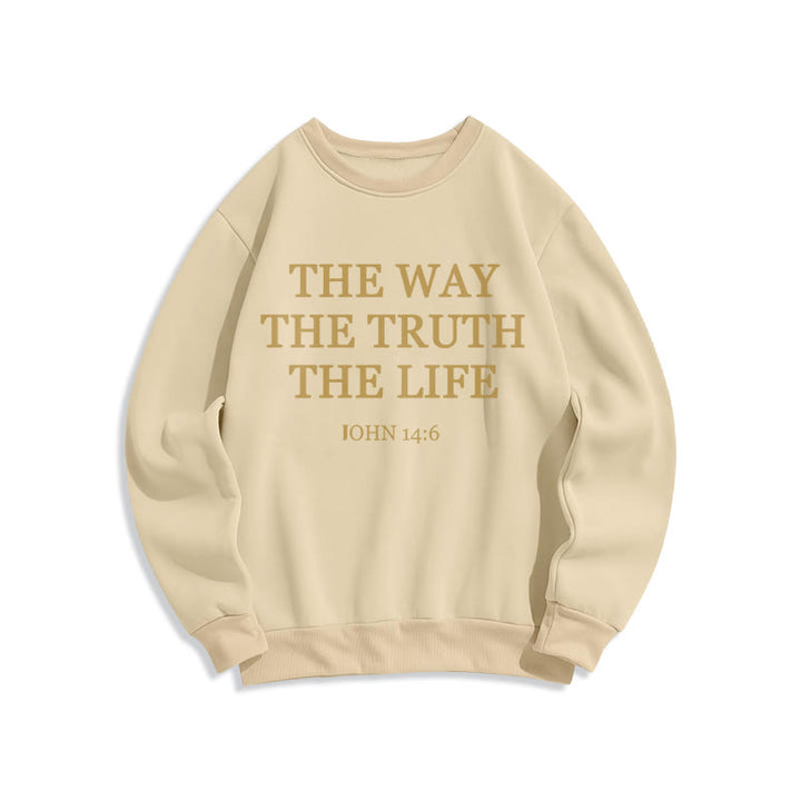 Christianartworkshop Der Weg, die Wahrheit, das Leben, die Schrift, Fleece-gefüttertes Polyester-Sweatshirt - Beige - 2XL - image 4