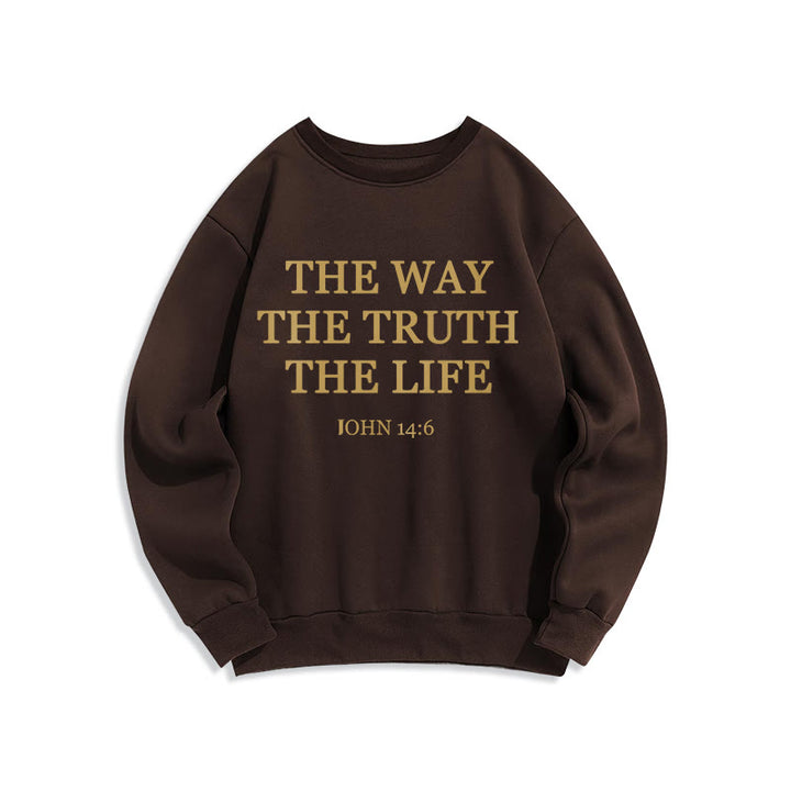 Christianartworkshop Der Weg, die Wahrheit, das Leben, die Schrift, Fleece-gefüttertes Polyester-Sweatshirt - Braun - 2XL - image 7