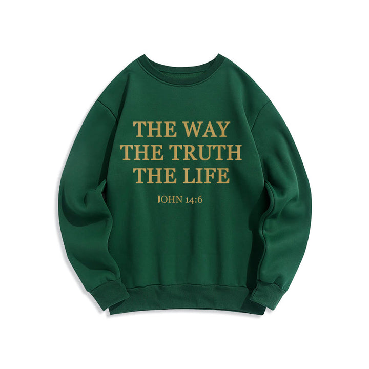 Christianartworkshop Der Weg, die Wahrheit, das Leben, die Schrift, Fleece-gefüttertes Polyester-Sweatshirt - Grün - 2XL - image 6