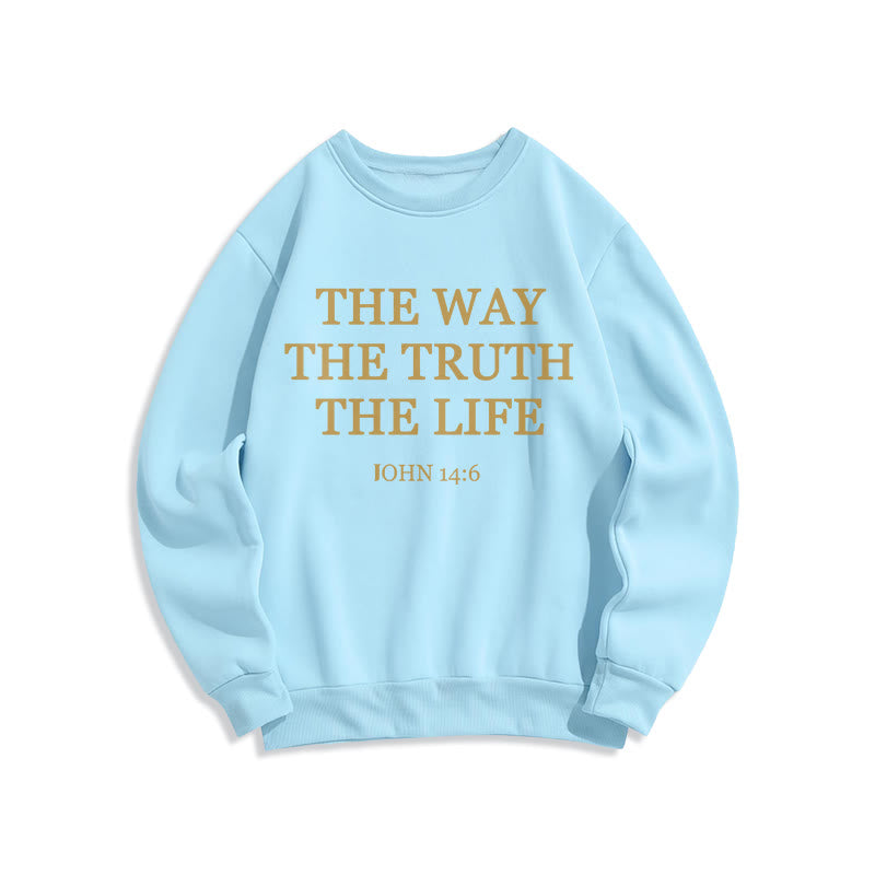 Christianartworkshop Der Weg, die Wahrheit, das Leben, die Schrift, Fleece-gefüttertes Polyester-Sweatshirt - Blau - 2XL - image 4