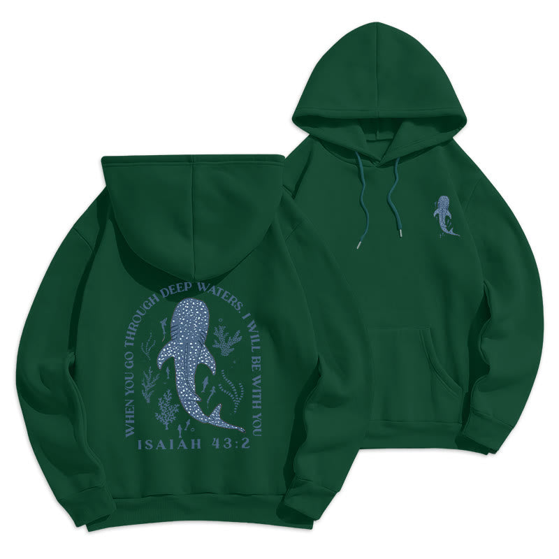 Christianartworkshop Moderner farbiger Stil „Faith Beneath the Waves“ Kapuzenpullover aus Polyester mit Fleecefutter - Grün - 2XL - image 7