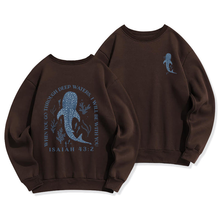 Christianartworkshop Moderner farbiger Stil Faith Beneath the Waves Fleece-gefüttertes Polyester-Sweatshirt - Braun - 2XL - image 6