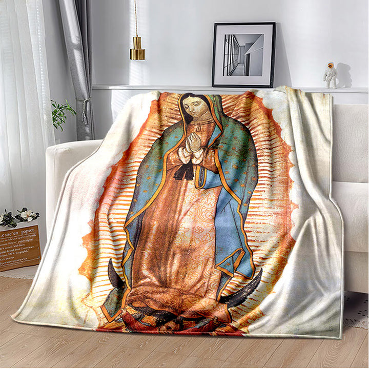 Christianartworkshop Flanelldecke „Unsere Liebe Frau von Guadalupe“ im farbigen Stil: Gemütlicher Glaube für Schlafzimmer und Sofa - G - 264x228cm - image 7