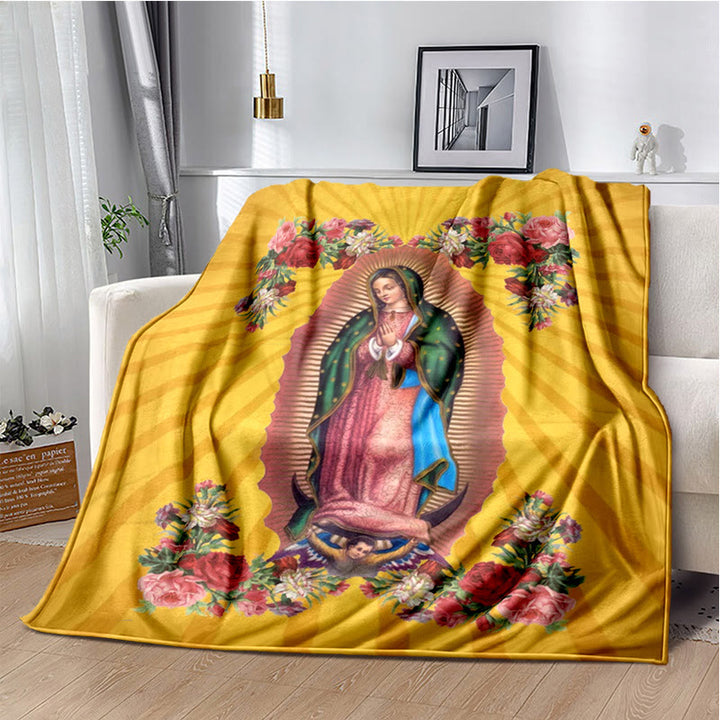 Christianartworkshop Flanelldecke „Unsere Liebe Frau von Guadalupe“ im farbigen Stil: Gemütlicher Glaube für Schlafzimmer und Sofa - ICH - 264x228cm - image 9