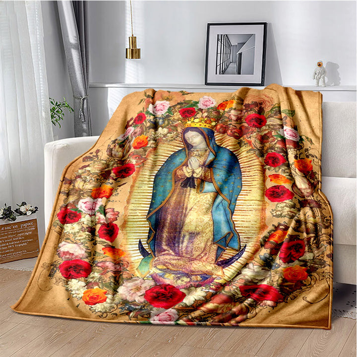 Christianartworkshop Flanelldecke „Unsere Liebe Frau von Guadalupe“ im farbigen Stil: Gemütlicher Glaube für Schlafzimmer und Sofa - J - 264x228cm - image 10