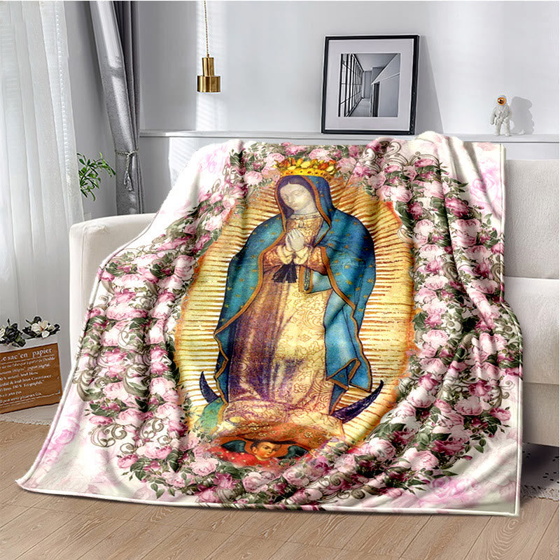 Christianartworkshop – Kuschelige Flanelldecke mit der Heiligen Jungfrau von Guadalupe: Wärme für Ihr Zuhause - B - 264x228cm - image 2