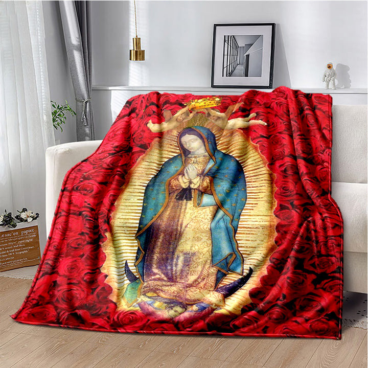Christianartworkshop – Kuschelige Flanelldecke mit der Heiligen Jungfrau von Guadalupe: Wärme für Ihr Zuhause - C - 264x228cm - image 3