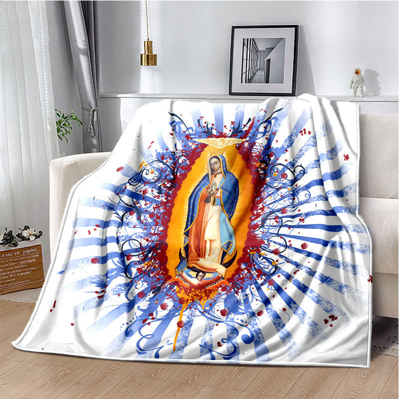 Christianartworkshop Flanelldecke mit der Jungfrau von Guadalupe Religiou: Spiritueller Trost für Zuhause - A - 264x228cm - image 1
