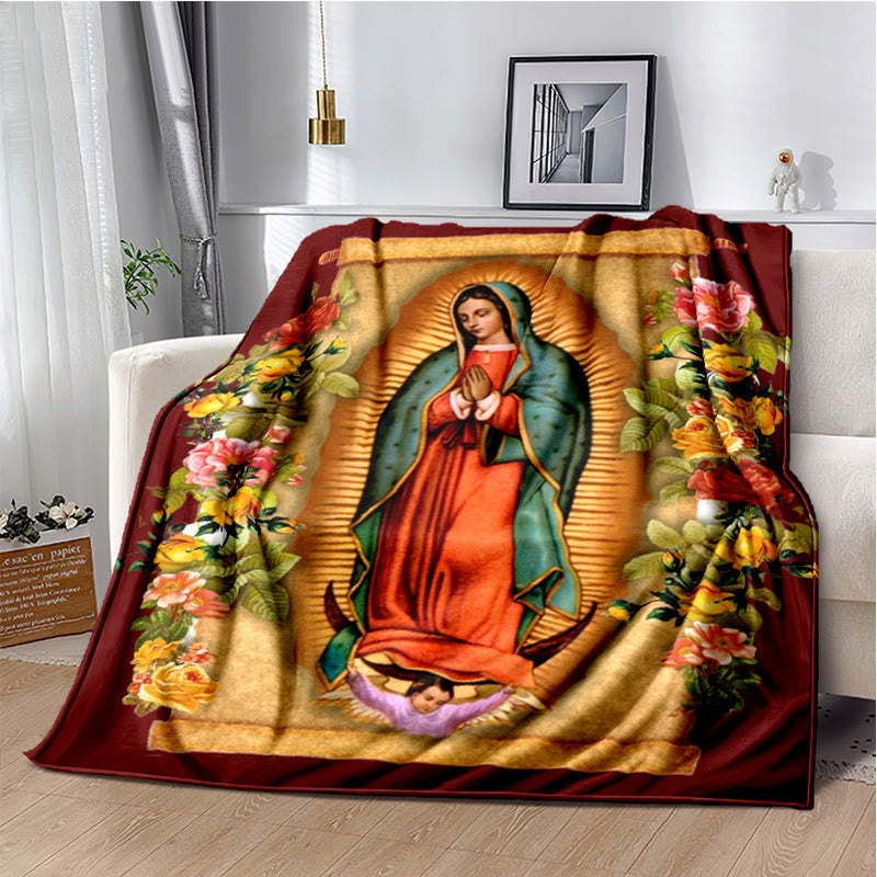 Christianartworkshop Flanelldecke mit der Jungfrau von Guadalupe Religiou: Spiritueller Trost für Zuhause - B - 264x228cm - image 1
