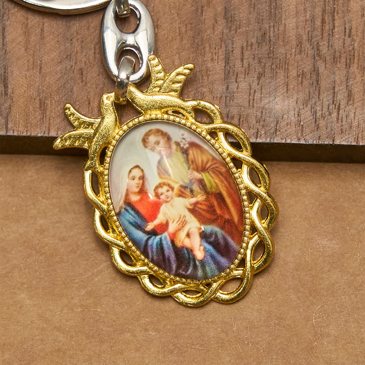 Christianartworkshop Religiöses Erbe Heilige Familie Schlüsselanhänger: Mischung aus Kunstfertigkeit und Hingabe - image 1