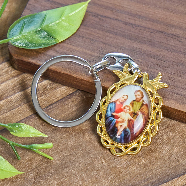 Christianartworkshop Religiöses Erbe Heilige Familie Schlüsselanhänger: Mischung aus Kunstfertigkeit und Hingabe - Heilige Familie - image 0