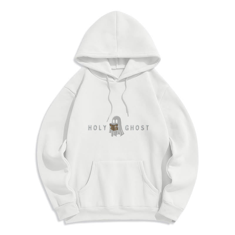 Christianartworkshop Heiliger Geist Verspieltes Geistermotiv Fleecegefütterter Polyester-Hoodie - Weiß - 2XL - image 3