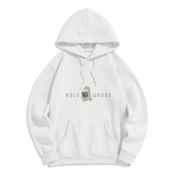 Christianartworkshop Heiliger Geist Verspieltes Geistermotiv Fleecegefütterter Polyester-Hoodie - Weiß - 2XL - image 3