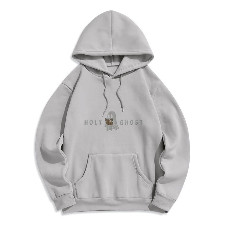 Christianartworkshop Heiliger Geist Verspieltes Geistermotiv Fleecegefütterter Polyester-Hoodie - Grau - 2XL - image 2