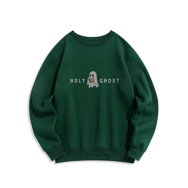 Christianartworkshop Heiliger Geist Verspieltes Geistermotiv Fleecegefüttertes Polyester-Sweatshirt - Grün - 2XL - image 5