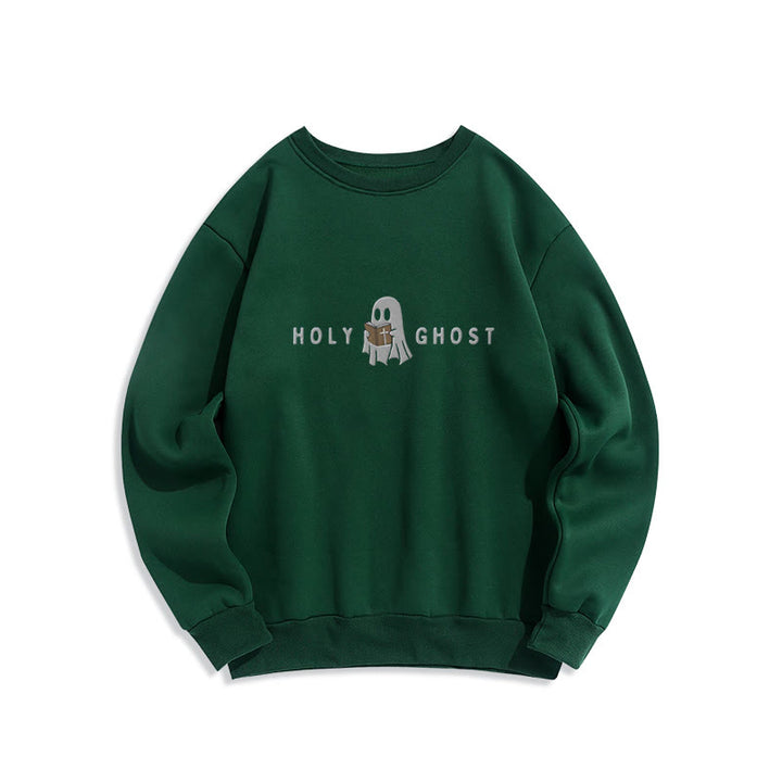 Christianartworkshop Heiliger Geist Verspieltes Geistermotiv Fleecegefüttertes Polyester-Sweatshirt - Grün - 2XL - image 5