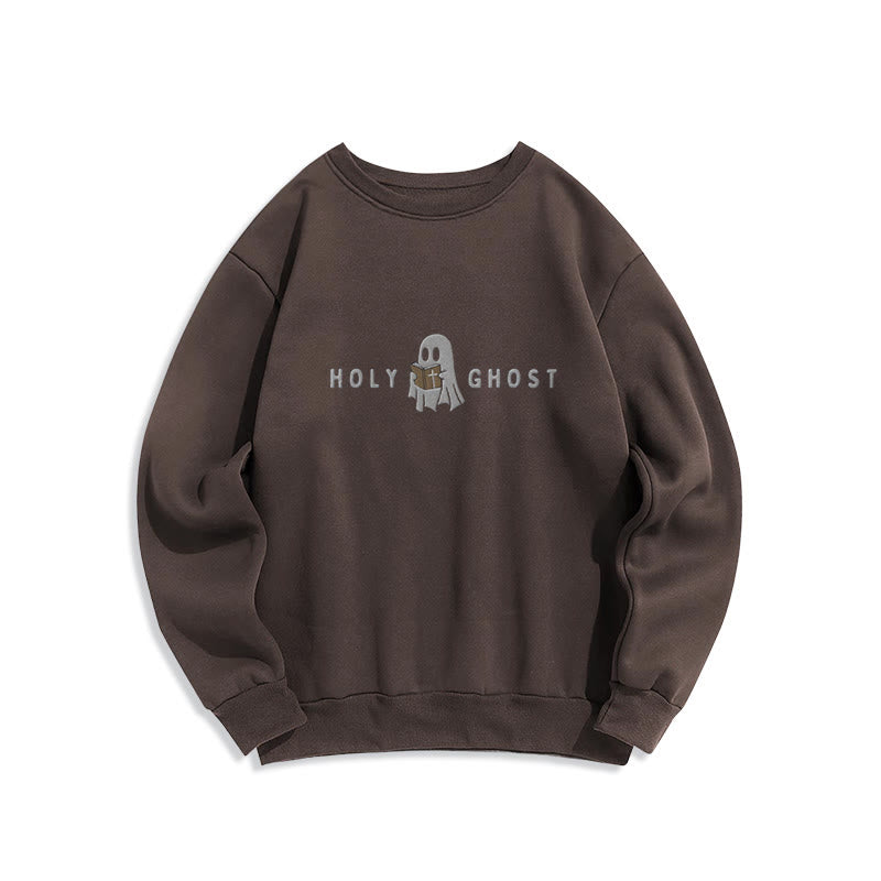 Christianartworkshop Heiliger Geist Verspieltes Geistermotiv Fleecegefüttertes Polyester-Sweatshirt - Braun - 2XL - image 4