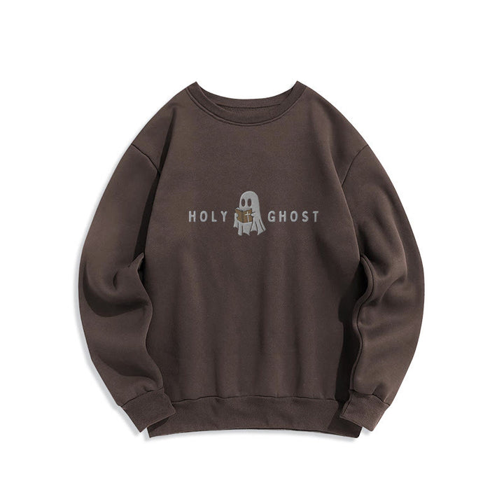 Christianartworkshop Heiliger Geist Verspieltes Geistermotiv Fleecegefüttertes Polyester-Sweatshirt - Braun - 2XL - image 4