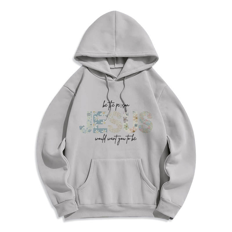 Christianartworkshop Floral Faith Jesus-Centered Fleece-gefütterter Polyester-Kapuzenpullover - Grau - 2XL - image 7
