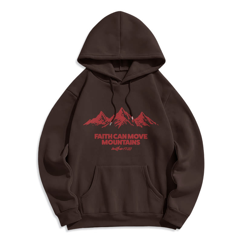 Christianartworkshop Faith Can Move Mountains – biblisch-inspirierender Kapuzenpullover aus Polyester mit Fleecefutter - Braun - 2XL - image 7
