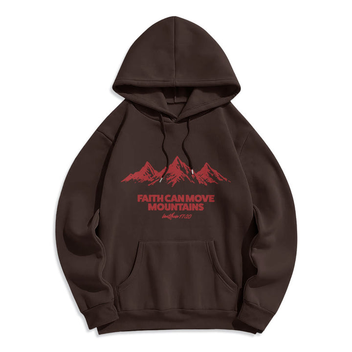 Christianartworkshop Faith Can Move Mountains – biblisch-inspirierender Kapuzenpullover aus Polyester mit Fleecefutter - Braun - 2XL - image 7