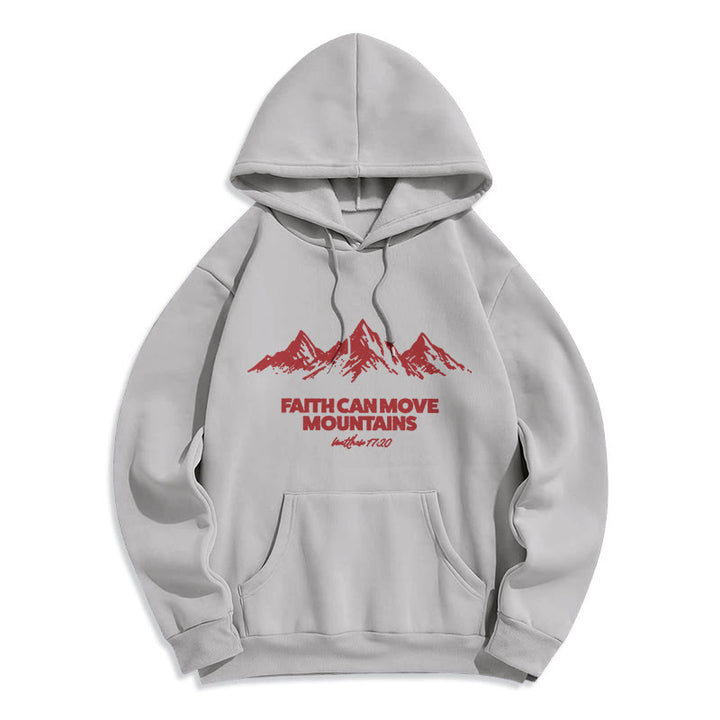 Christianartworkshop Faith Can Move Mountains – biblisch-inspirierender Kapuzenpullover aus Polyester mit Fleecefutter - Grau - 2XL - image 1
