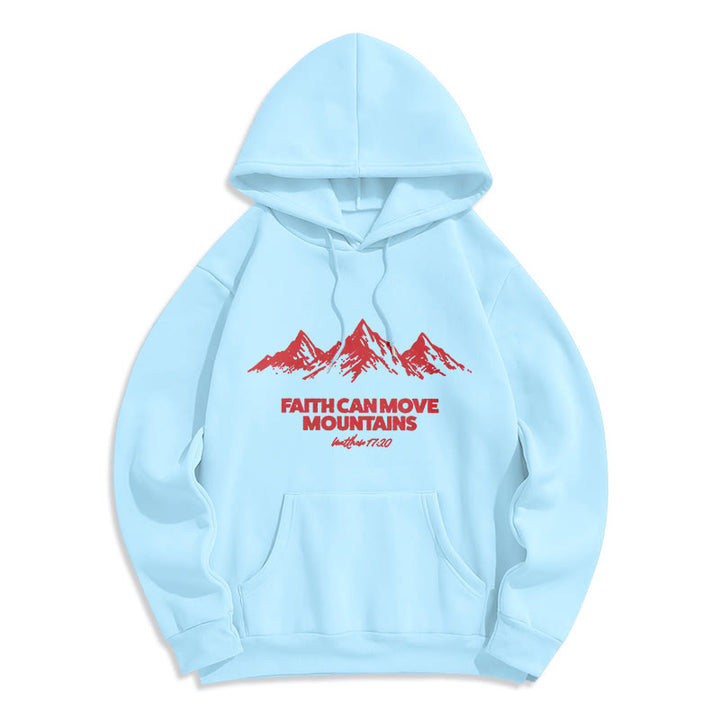 Christianartworkshop Faith Can Move Mountains – biblisch-inspirierender Kapuzenpullover aus Polyester mit Fleecefutter - Blau - 2XL - image 5