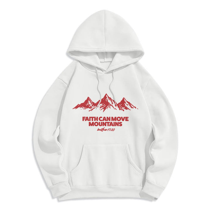 Christianartworkshop Faith Can Move Mountains – biblisch-inspirierender Kapuzenpullover aus Polyester mit Fleecefutter - Weiß - 2XL - image 2