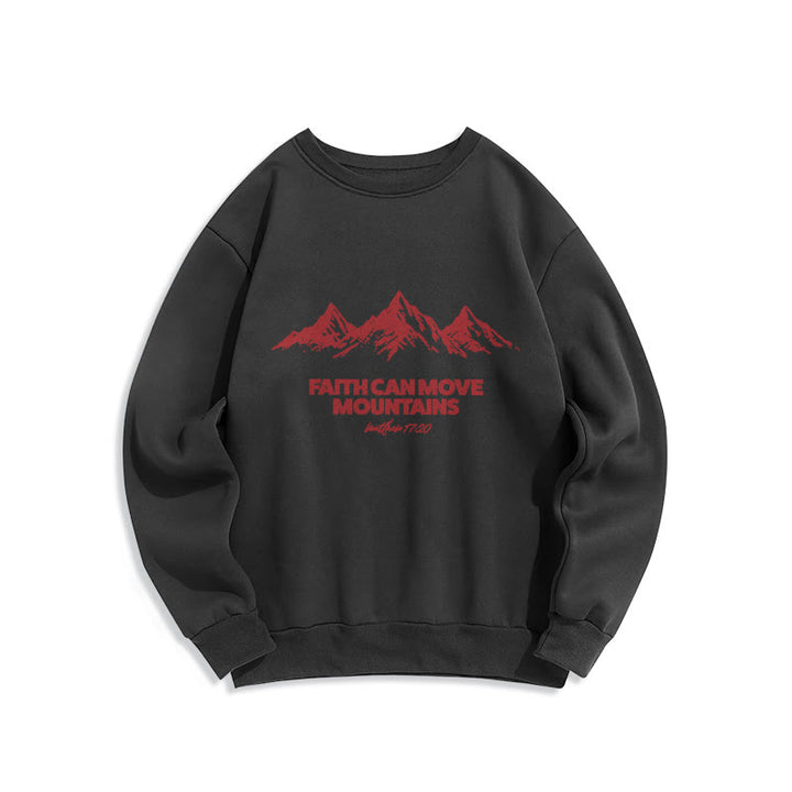 Christianartworkshop Faith Can Move Mountains Biblisch inspirierendes Sweatshirt aus Polyester mit Fleecefutter - Schwarz - 2XL - image 6