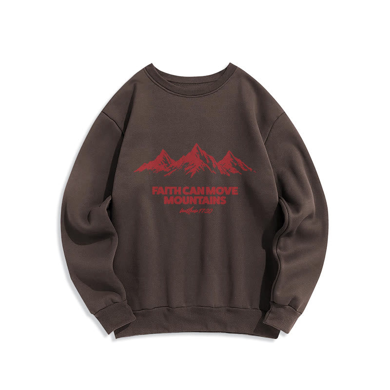 Christianartworkshop Faith Can Move Mountains Biblisch inspirierendes Sweatshirt aus Polyester mit Fleecefutter - Braun - 2XL - image 5