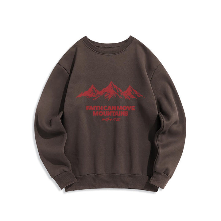 Christianartworkshop Faith Can Move Mountains Biblisch inspirierendes Sweatshirt aus Polyester mit Fleecefutter - Braun - 2XL - image 5