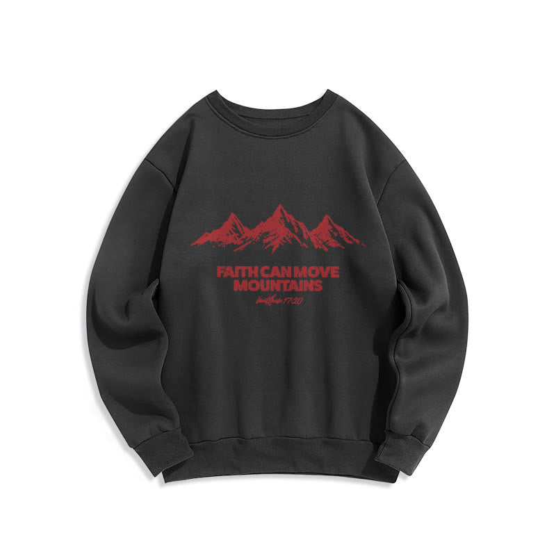 Christianartworkshop Faith Can Move Mountains Biblisch inspirierendes Sweatshirt aus Polyester mit Fleecefutter - Schwarz - 2XL - image 7