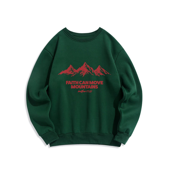 Christianartworkshop Faith Can Move Mountains Biblisch inspirierendes Sweatshirt aus Polyester mit Fleecefutter - Grün - 2XL - image 4