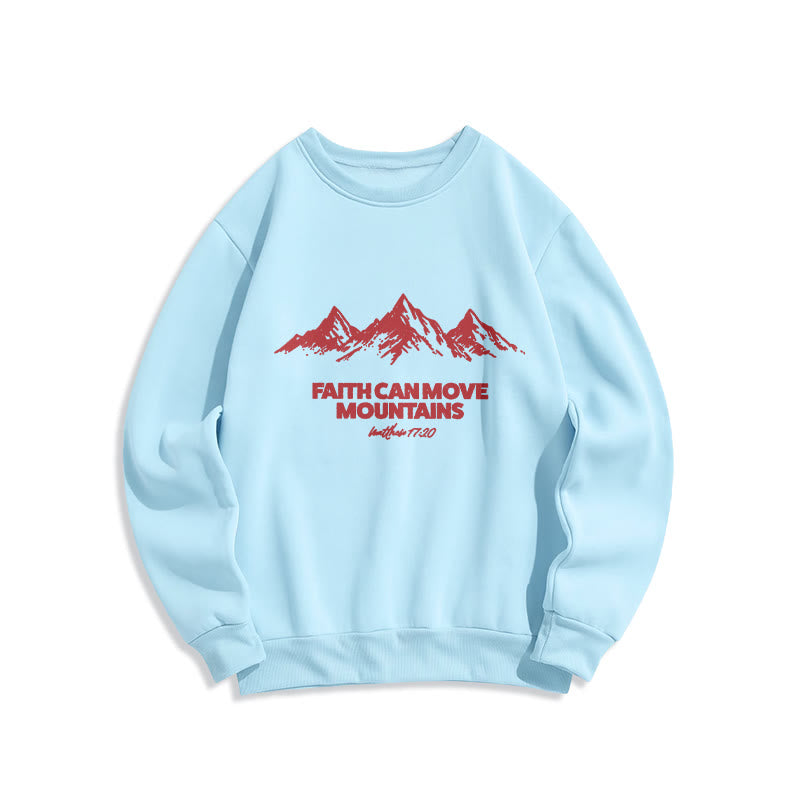 Christianartworkshop Faith Can Move Mountains Biblisch inspirierendes Sweatshirt aus Polyester mit Fleecefutter - Blau - 2XL - image 3