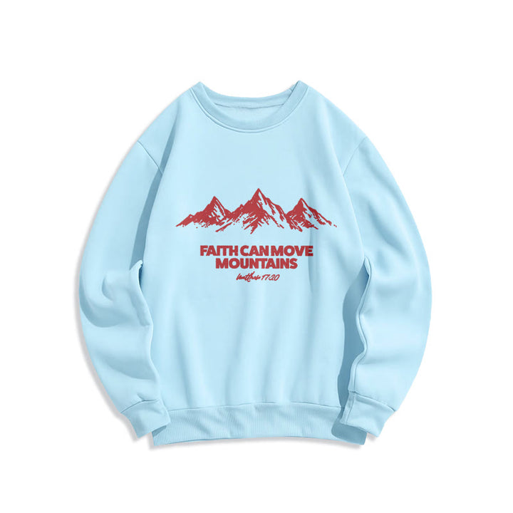 Christianartworkshop Faith Can Move Mountains Biblisch inspirierendes Sweatshirt aus Polyester mit Fleecefutter - Blau - 2XL - image 3