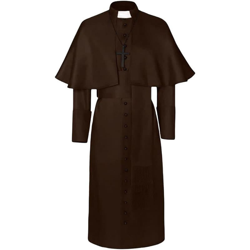 Christianartworkshop Mehrfarbige zeremonielle römische Soutane, Klerusrobe: Ästhetik mittelalterlicher Priester - Kaffee - 3XL - image 7